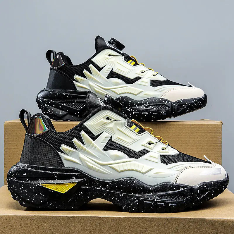 Men's Sport Shoes Thick Bottom Casual Style Fall Fashion Trendy Brand Hong Kong Style Old Dad Shoes Breathable Mesh Upper - Kimlud