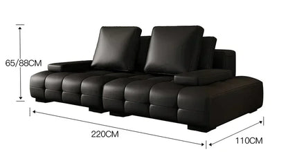 European Longer Sofa Luxury Leather Desig Lounge Living Room Sofa Modern Recliner Puffs Muebles Para El Hogar Couch Furniture