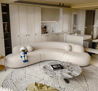 Italian Minimalist Sofa Set Wabi-Sabi Inspired Simple Technology Wood and Cloth for Living Room Sofa Set Living Room Furniture