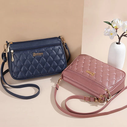 Embroidery Messenger Bags Women Leather Handbags Bags for Women Sac a Main Ladies hair ball Hand Bag - Kimlud