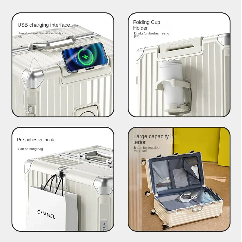 Multifunctional Suitcase Large Capacity 30inch Thickened Sturdy Aluminum Frame Travel Suitcase Trolley Case Extra Large...