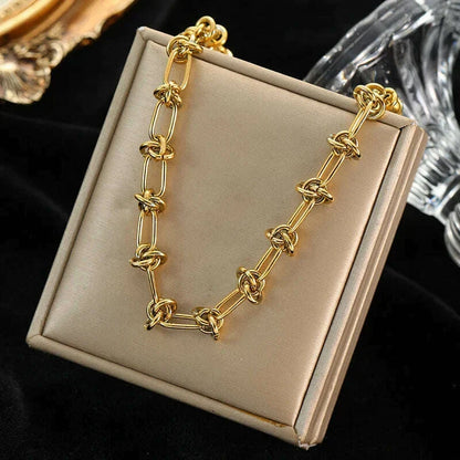 EILIECK 316L Stainless Steel Metal Chain Necklace For Women Fashion 18K Gold Plated Neck Chain Waterproof Jewelry Lady Gift