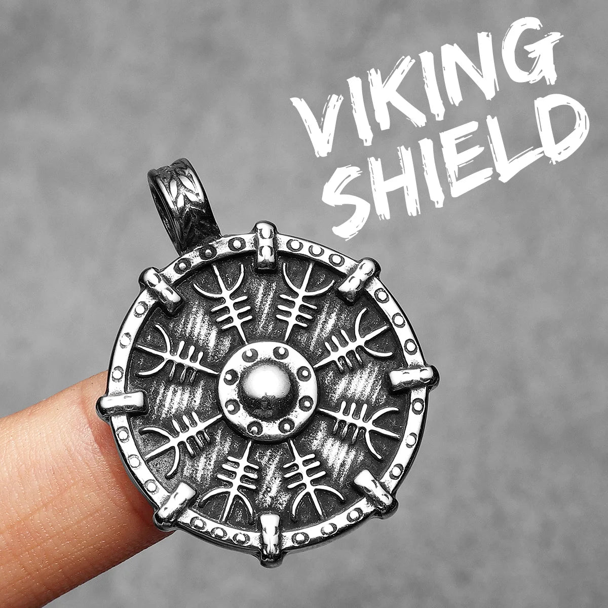 Viking Retro Shield Men Necklaces With Pendant Stainless Steel Jewelry For Male Women Punk Hip Hop Accessories Gifts Wholesale