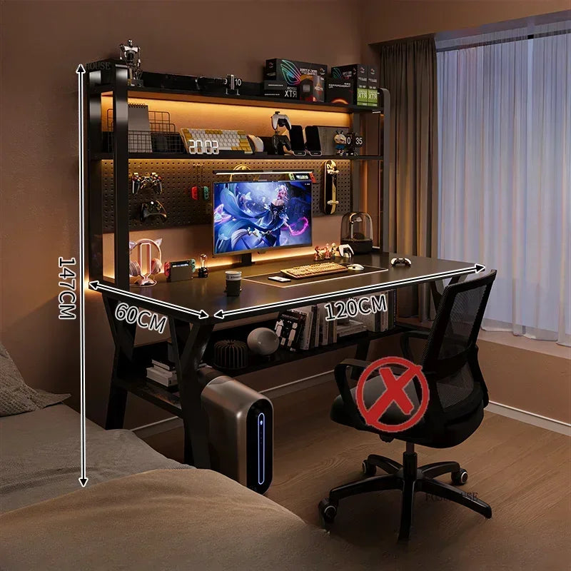 Nordic Desktop Computer Desks for Student Gaming Tables Bookshelf Integrated Creative Office Furniture Home Bedroom Study Desk - Kimlud
