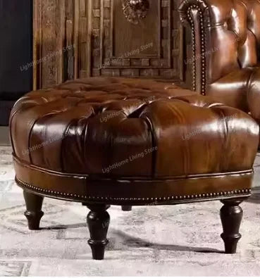 Genuine Leather Living Room Chairs Design Classic Relaxing Comfy Chairs Living Room Luxury Relaxing Poltrone Moderne...