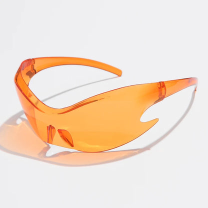 Women Men Unique Punk Style Sunglasses Luxury Brand Sports Goggle One Piece Sun Glasses For Male Cycling Hip Hop Shades UV400