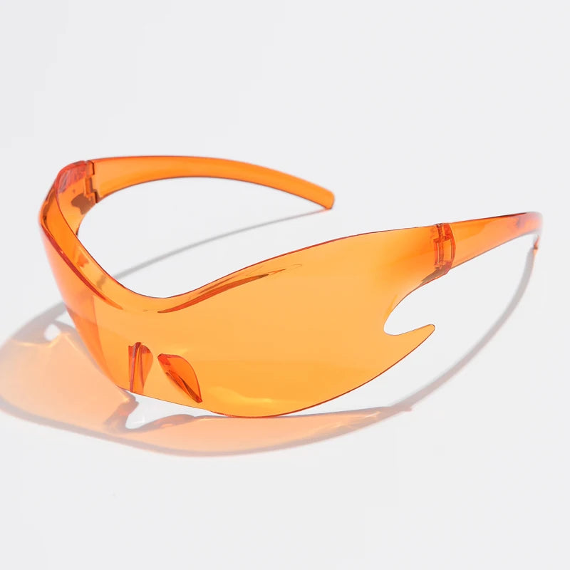 Women Men Unique Punk Style Sunglasses Luxury Brand Sports Goggle One Piece Sun Glasses For Male Cycling Hip Hop Shades UV400