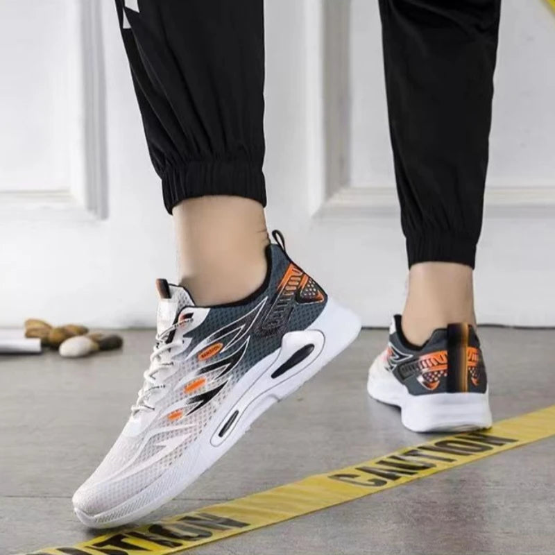 Summer Sneakers for Men Mesh Breathable Running Shoe Lace Up Trend Wear Resistant Platform Shoes Comfortable Soft Sole Men Shoes