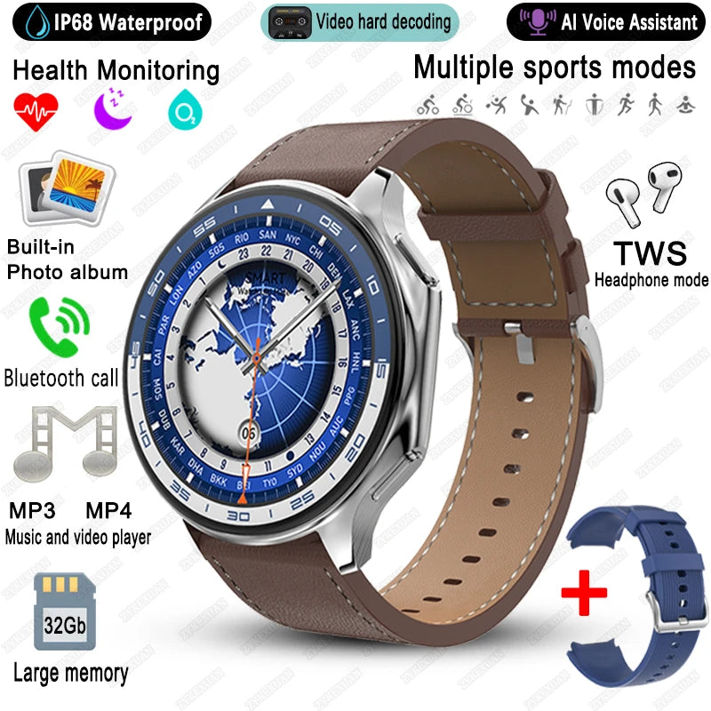 For OPPO Watch X High-End Business Watch Men 32Gb Memory Video Playback Smart Watch Sports Fitness Waterproof Bracelet 2025 New