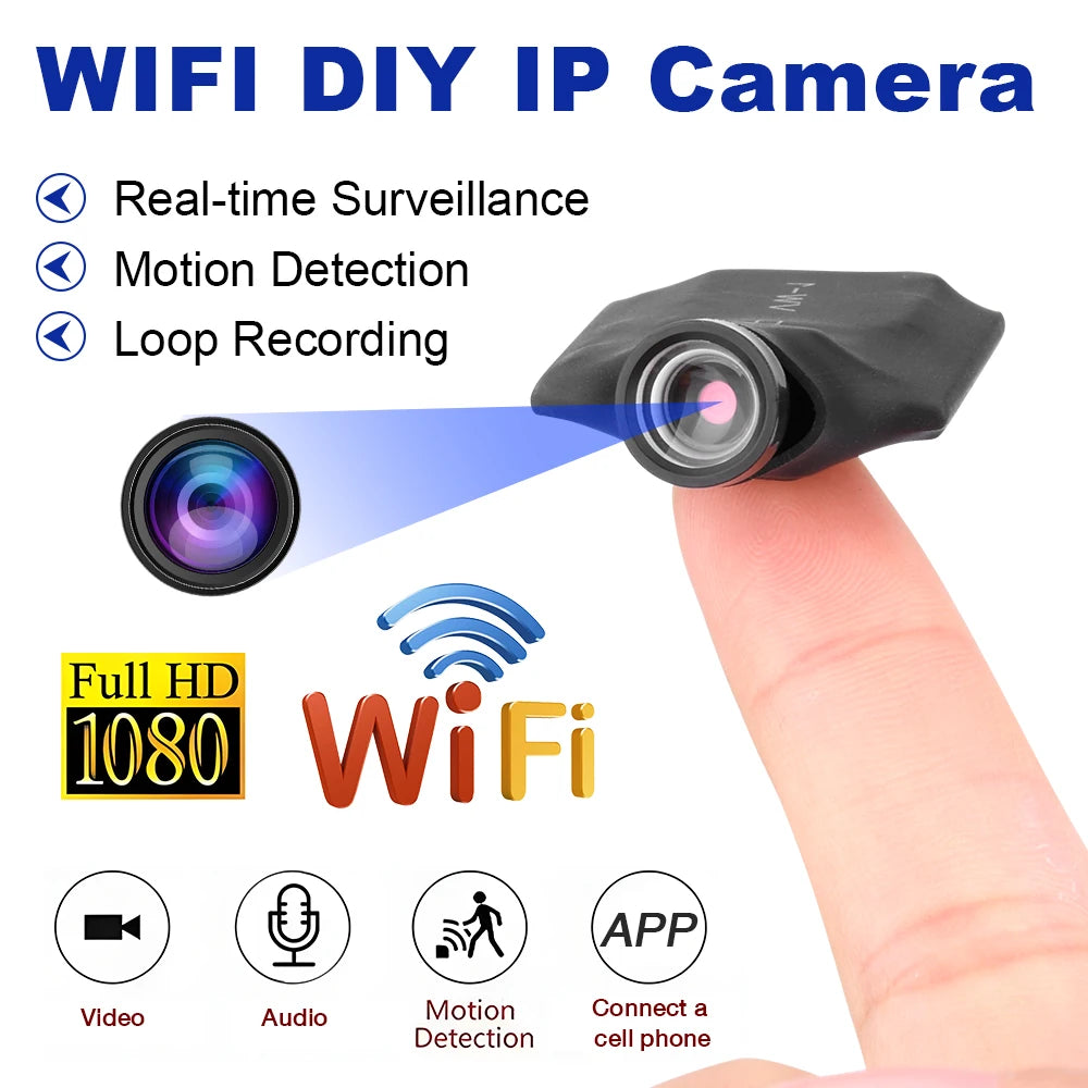 High-Definition Wifi Mini Camera 3 In 1 Take Photos Video & Audio Recording Outdoors Portable Micro Camcorders Loop Recording