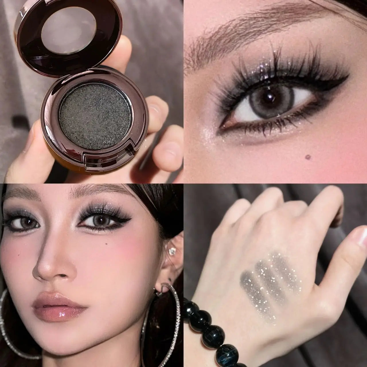 Metallic Glitter Smoked Green Eyeshadow Cream Chameleon Blue Sparkling Shimmer Highlighter Eyeshadow Palette Eye Shadow...