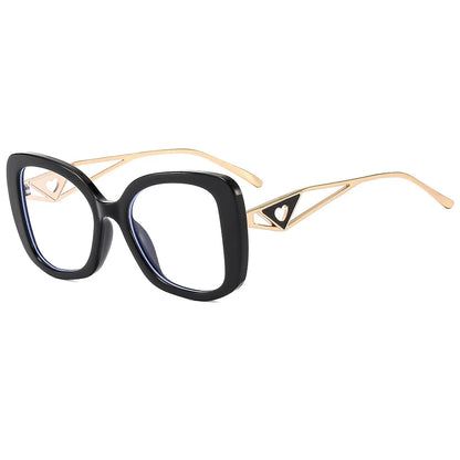 Luxury Brand Oversized Square Reading Glasses Women Triangle heart Temple Eyeglasses Blue Light Blocking Clear Computer...