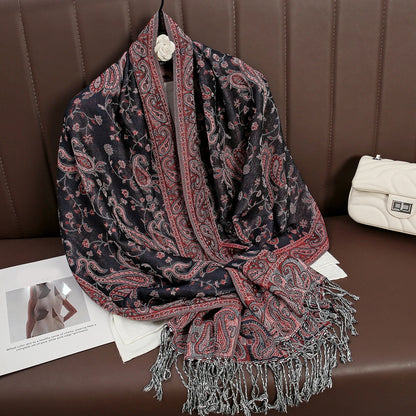 Luxury Brand Autumn Cashmere Pashmina Shawl Lady Wrap Warm Winter Scarves Design Print Female Foulard Cotton Stoles...