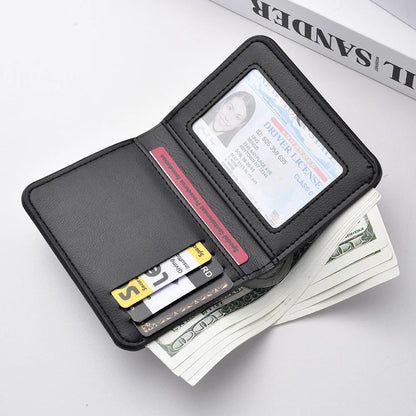 1Pc New Ultra-thin Mini Soft PU Leather Credit Card Wallet Holder Short Vertical High Quality Men's Wallet - Kimlud