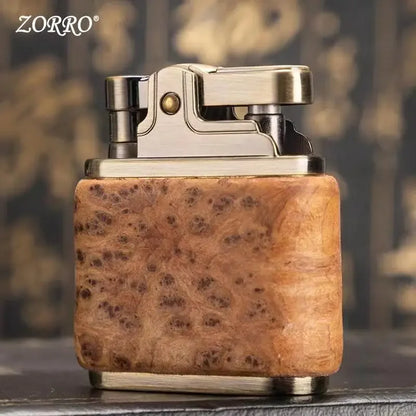 ZORRO Retro Kerosene Lighter Oil Gasoline Wood Metal Lighter Grinding Wheel Brass Core Cigarette Lighter Gadget...