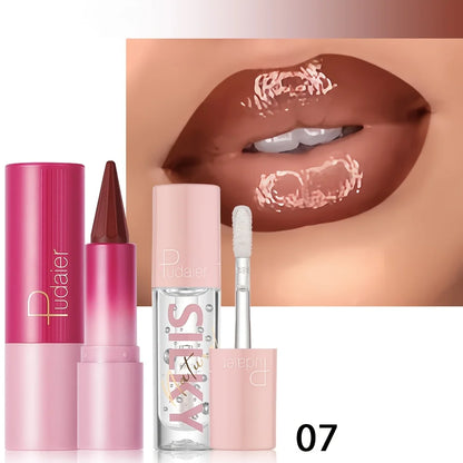 Silky Smooth Lipstick & Nourishing Lip Oil Set - Create Versatile Stunning Looks with Long-Lasting Hydration