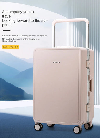 Travel Suitcase Aluminium Frame Wide Trolley Luggage Female Large Capacity Mute Universal Wheel Password Box Carry on...