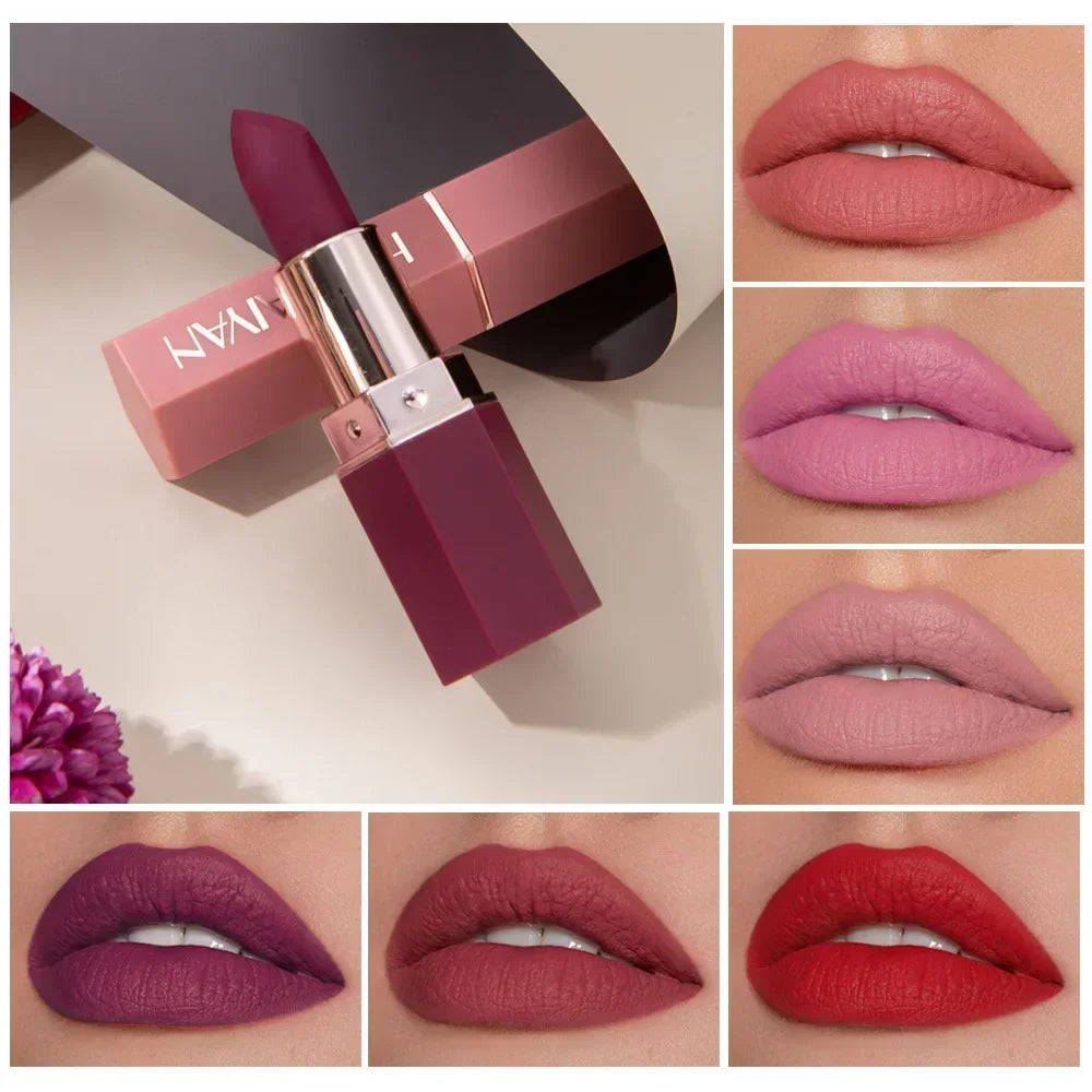 Nude Matte Lipstick Waterproof Long Lasting Non-stick Cup Lip Stick Not Fading Sexy Red Pink Velvet Lipsticks Makeup...