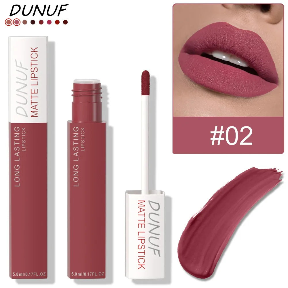 Non Stick Cup Liquid Lipstick Dark Purple Long Lasting Lip Gloss Matte Velvet Finish Resistant To Fading Waterproof Lip...