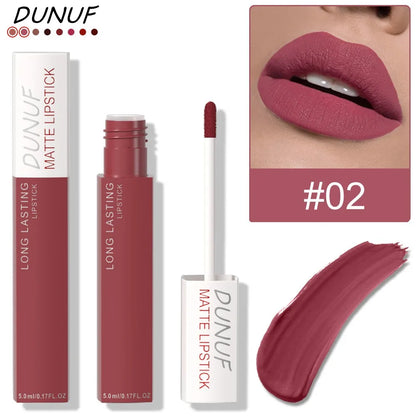 Non Stick Cup Liquid Lipstick Dark Purple Long Lasting Lip Gloss Matte Velvet Finish Resistant To Fading Waterproof Lip...