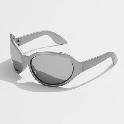 Motorcycle Fashion Brand Y2K Punk Sunglasses Goggle New Women Men Oval Sports Sun Glasses Female Oversized Driving Goggles - Kimlud