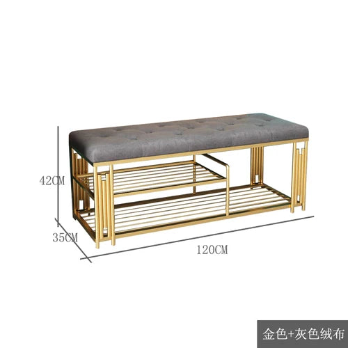 Fashion Cloakroom Hotel Shoe Changing Stools Light Luxury Living Room Storage Ottomans Creative Household Furniture Shoe Shelf T - Kimlud