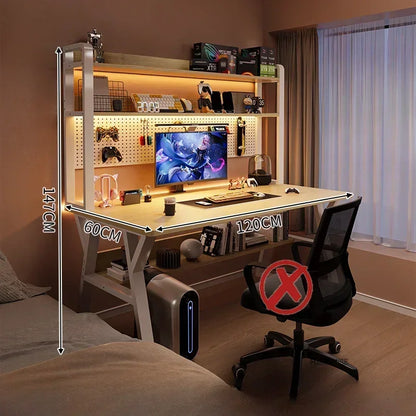Nordic Desktop Computer Desks for Student Gaming Tables Bookshelf Integrated Creative Office Furniture Home Bedroom Study Desk - Kimlud
