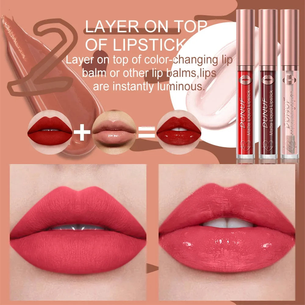 18 Color Waterproof Lip Gloss Nude Apricot Matte Liquid Lipstick Transparent Lip Oil Sexy Rose Red Velvet Matte Lipstick Make Up - Kimlud