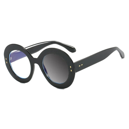 Retro Brand Design Round Thick Edge Leopard Large Femal Frame Photochromic Anti Blue Light Women Reading Glasses Degree 0~+600 - Kimlud