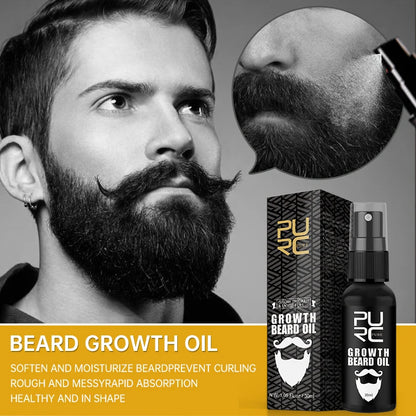 PURC Beard Growth Spray Essential Oil Beard Growth Oil For Men Thicker Full Attractive Hair Growth Beard Oil Care Beauty...