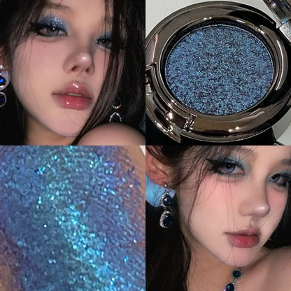 Metallic Glitter Smoked Green Eyeshadow Cream Chameleon Blue Sparkling Shimmer Highlighter Eyeshadow Palette Eye Shadow...