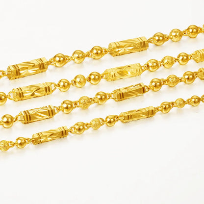 Men's Electroplated 18K Gold Necklace Hexagonal Buddha Bamboo Chain Exquisite Jewelry Clavicle Necklace Birthday Gift - Kimlud