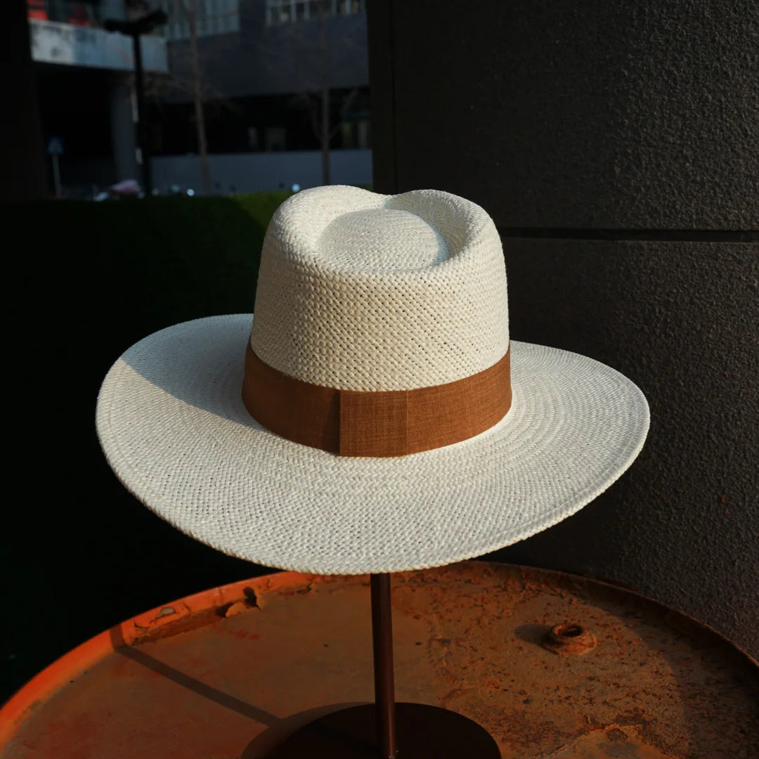 Fashion Casual White Panama Hats Summer Fedora Hat for Men Women Sun Hats Wedding Party Hat with Ribbon Band | Kimlud...