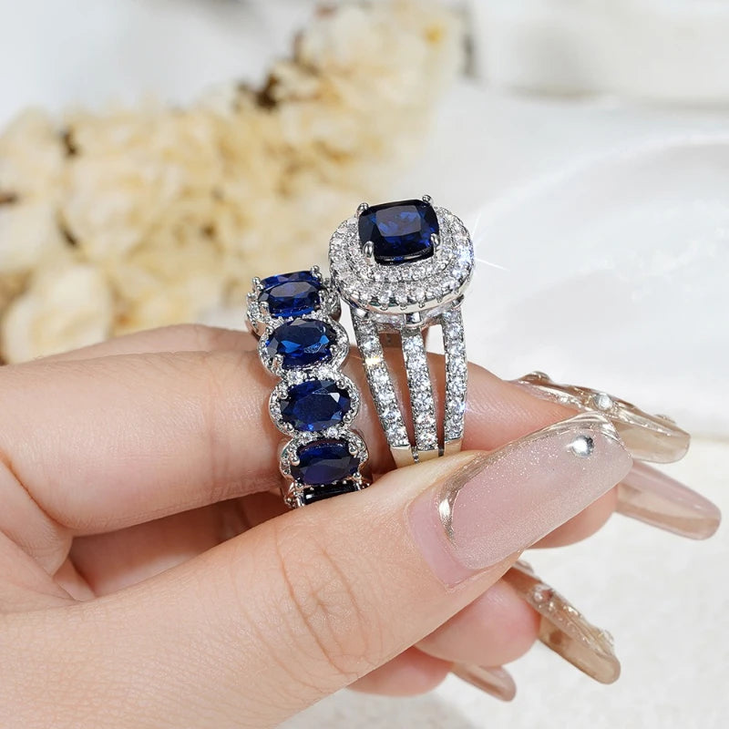 Europe and The United States Fashion Shining Double Layer Ring Ladies Luxury Exquisite Wedding Banquet Jewelry Gifts |...