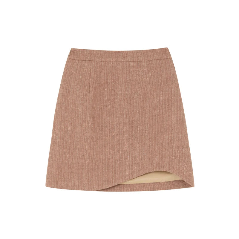 XXNING Luxury Faion Set Women's Autumn Winter ort Coat Skirt Two-Piece Suit Ele Lady Sle  Knot Design