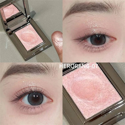 Metallic Glitter Eyeshadow Cream Sparkling Mousse Shimmer Highlighter Pressed Pigments Punk Purple Pearlescent Eyeshadow...