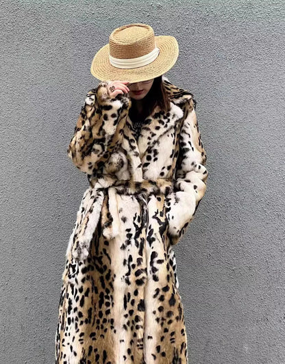 Real genuine natural rabbit fur coat women's long fashion English collar  jacket outwear custom any size