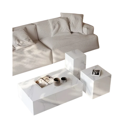 Bedroom Marble Table Luxury White Unique Minimalist Sofa Side Table Square Aesthetic Mesas De Centro Para Sala Room Furniture - Kimlud