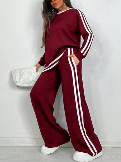 2025 Women's Sweat Suit Spring Autumn New Leisure Clothing Fashion Elegant Tops T-shirt Pants 2 Two Piece Set For Women