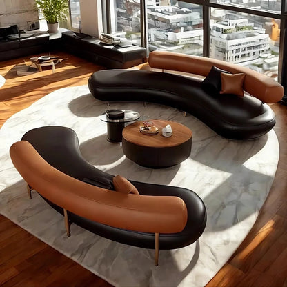 Round Curved Living Room Sofas Pouf Armchair Couch Lazy Office Living Room Sofas Recliner Sectional Muebles Library Furniture - Kimlud