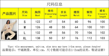 CPSYMYM Womwn Casual Outfits Fall Winter Long Sleeve Half High Collar Zipper Coat + Sports Pants Two Piece Sets Fashion Loose Su - Kimlud