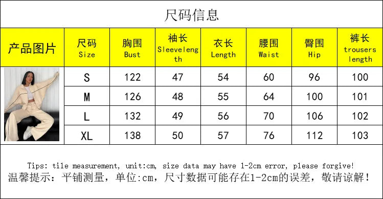 CPSYMYM Womwn Casual Outfits Fall Winter Long Sleeve Half High Collar Zipper Coat + Sports Pants Two Piece Sets Fashion Loose Su - Kimlud