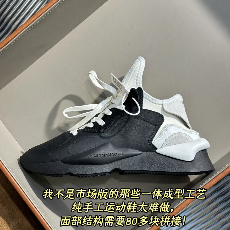 FNew Fashion Man Casual Shoes Cowhide Leather Round-toe Men Sneakers Lace-up Sports Shoes Outdoor Camping Trainers Driving Shoes