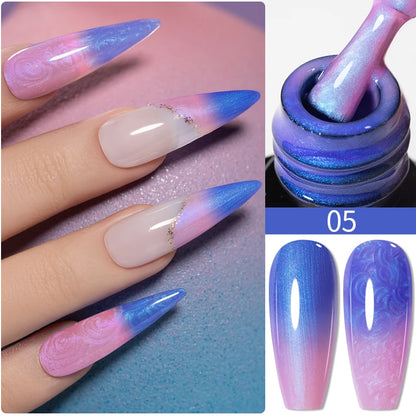 7.5ML Sparkling Reflective Glitter Gel Nail Polish Pink Purple Red Blue Colors Dark Flashing Nail Gel Soak Off UV Nail Varnish