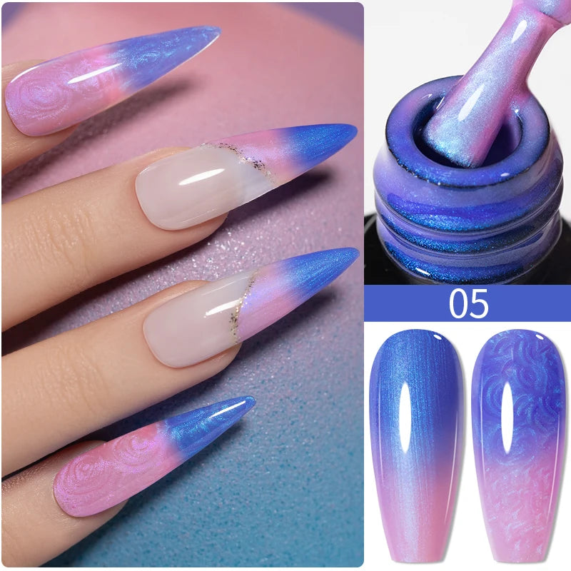 7.5ML Sparkling Reflective Glitter Gel Nail Polish Pink Purple Red Blue Colors Dark Flashing Nail Gel Soak Off UV Nail Varnish