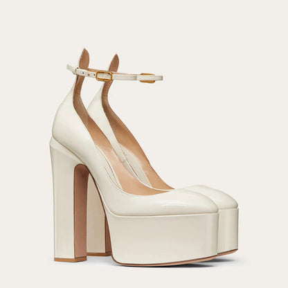 New Brand Women's Shoes Super High Heel Party Fashion Thick Sole Leather Shoes Bridal Shoes Wedding Party Shoes Women Summer