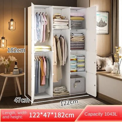 New Style Collapsible Bedroom Furniture Assemble Wardrobe Plastic Durable Clothes Cabinets Simplicity Large Space Storage Locker - Kimlud