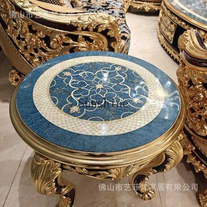 French aristocratic living room furniture European style luxury high-end gold fabric sofa - Kimlud