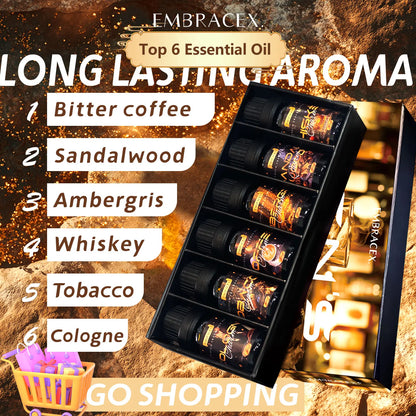 6PC/1PC 10ML Men's Essential Oils Skincare massage oil men's gift Father's Day gift Cologne Tobacco Sandalwood Perfume