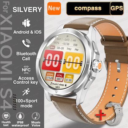New S4 Ultra Outdoor Sports Men Watches HD AMOLED Display GPS Track Altimeter Heart Rate Bluetooth Call Waterproof Smart Watch